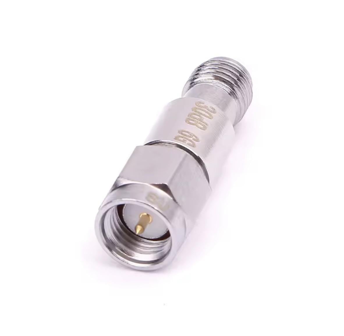 Аттенюатор 2W 30Db спектр частот до 8Ghz коннекторы SMA Male/Female (00-00025778)