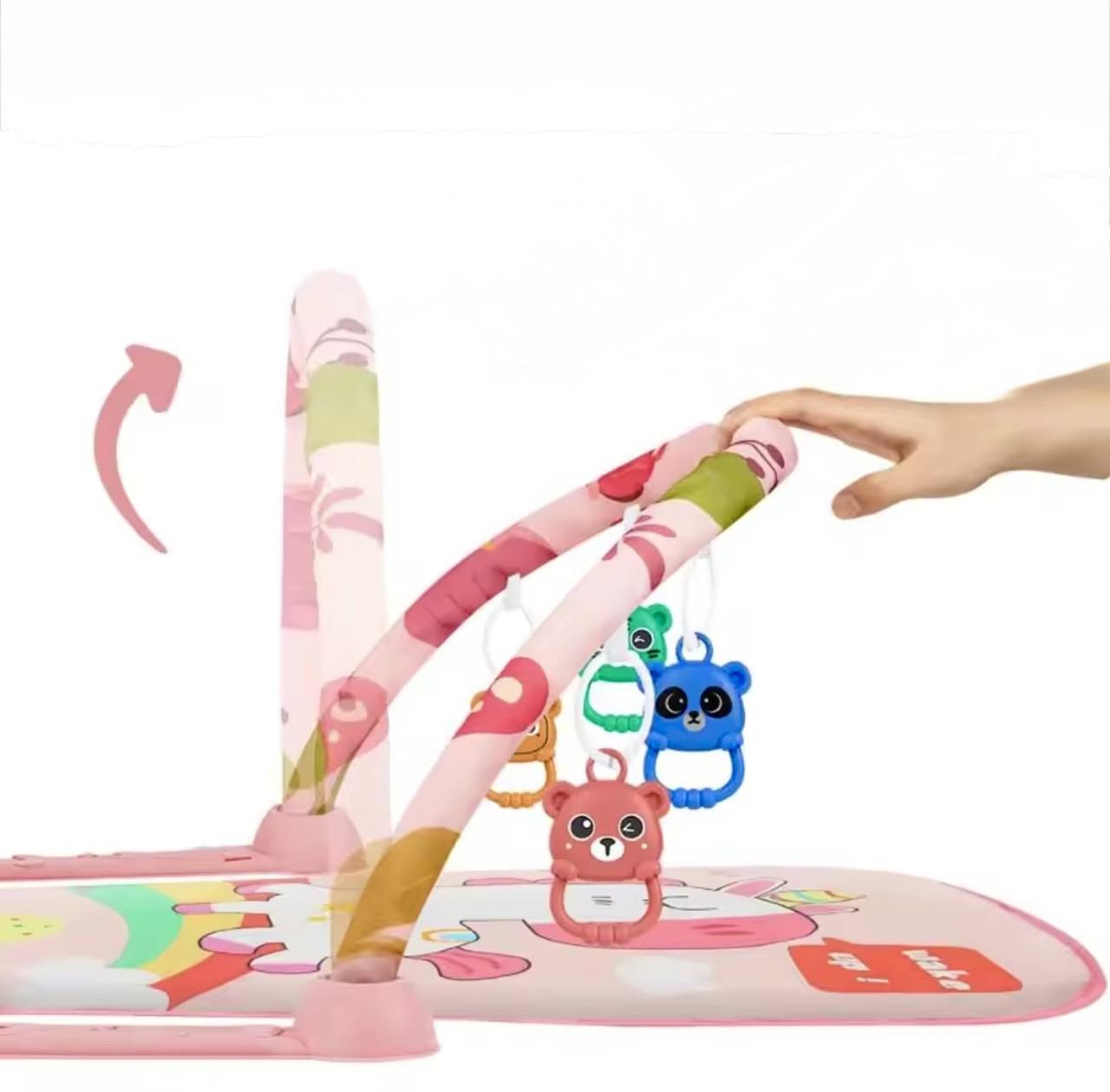 Развивающий коврик-пианино с дугой и подвесными игрушками 76х56 см (29) - фото 5