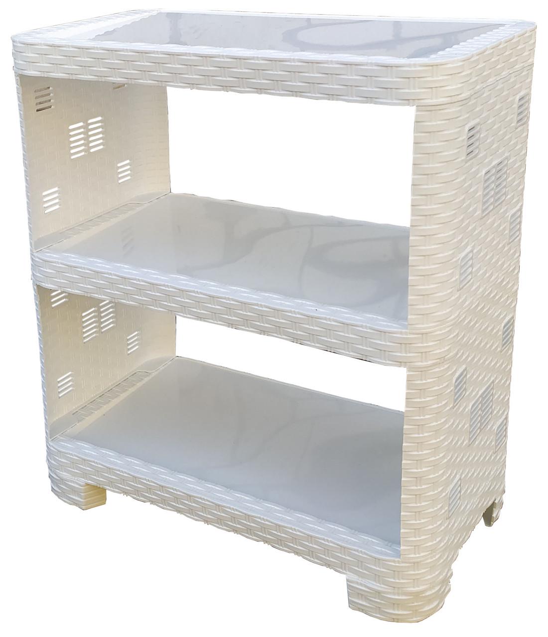 Полка для обуви пластиковая 3 яруса Белый (472710-Prob)