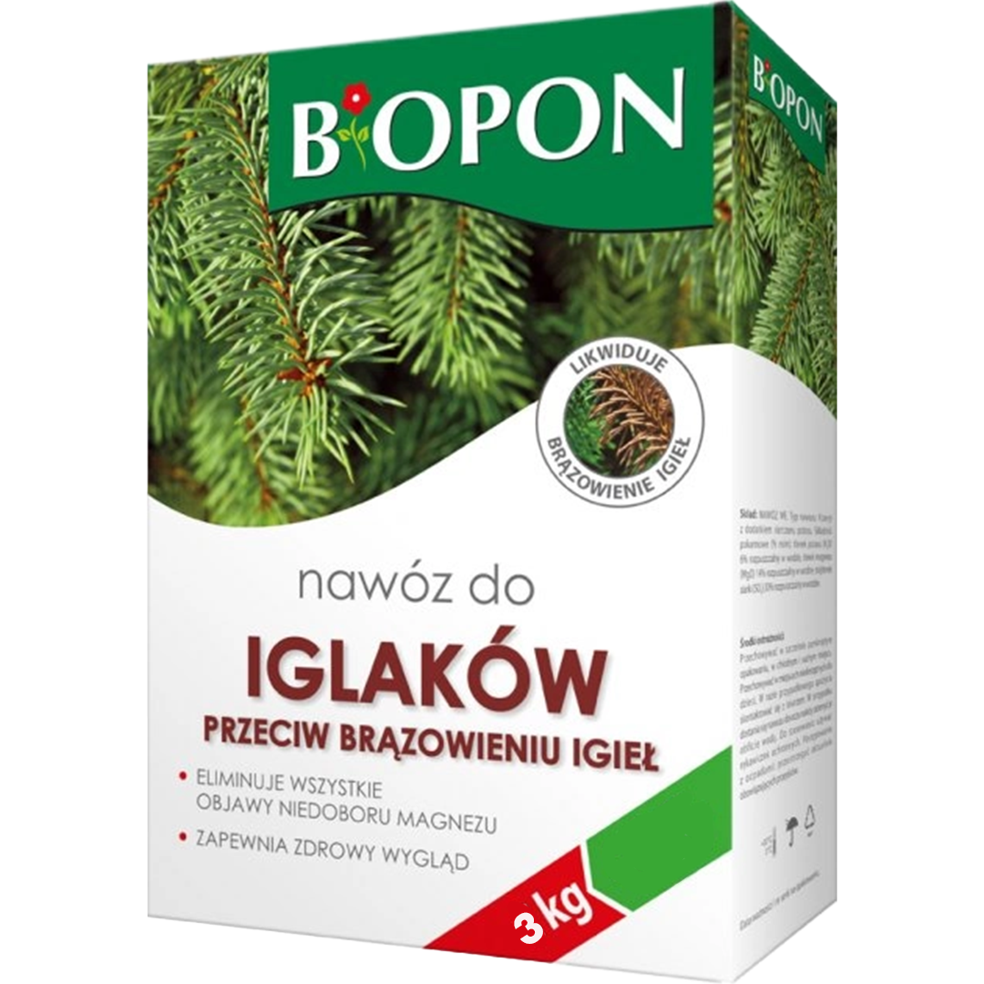Удобрение помещенное Biopon для хвойных растений против пожелтения 3 кг (R50158)