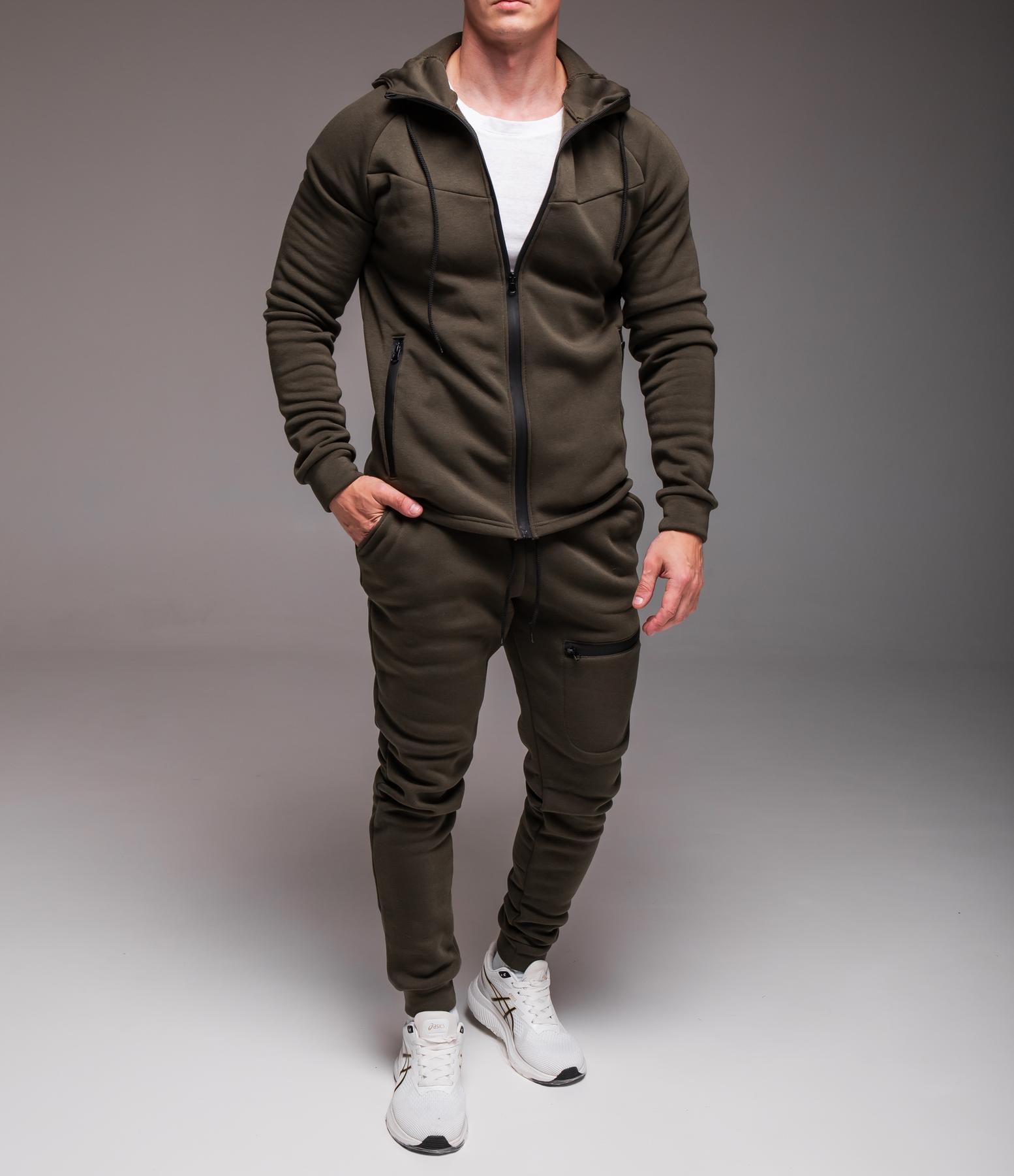 Спортивный костюм мужской Free зимний с начесом S Хаки (2212/2/1)