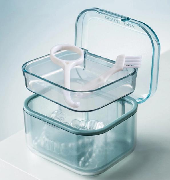 Бокс-контейнер для хранения зубных протезов/ортодонтических ретейнеров/брекетов Голубой (79611833) - фото 2