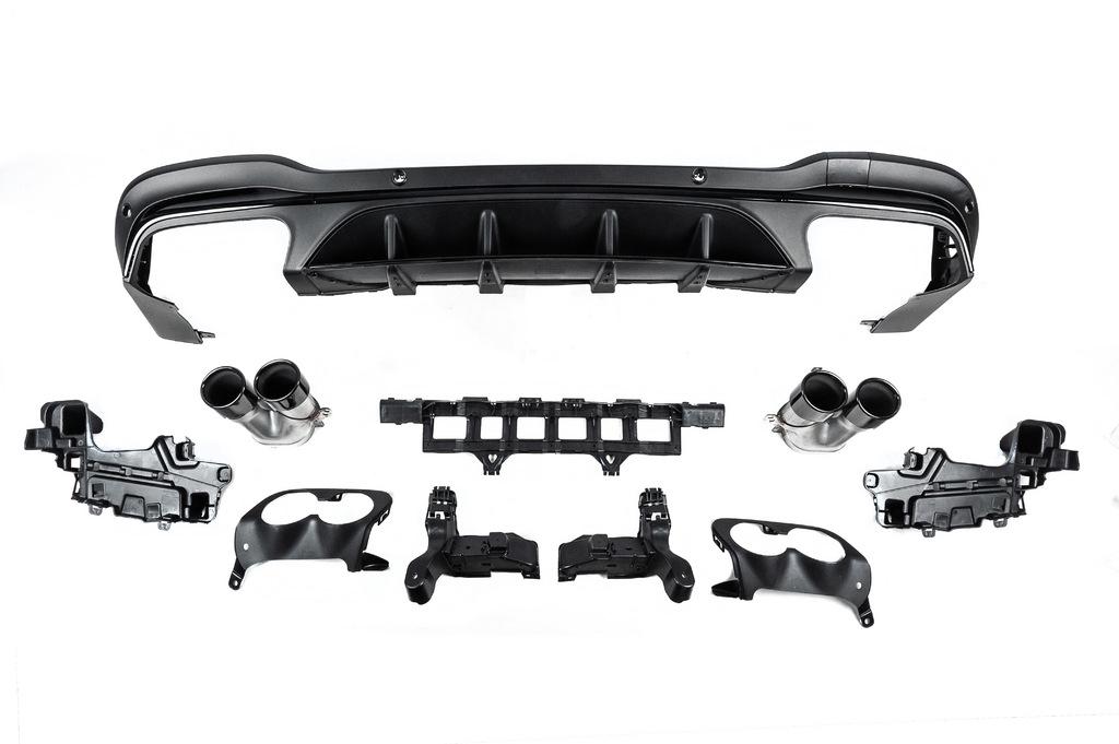 Диффузор задний с насадками Cixtai для Mercedes GLC X253 abs-пластик Черный (129224)