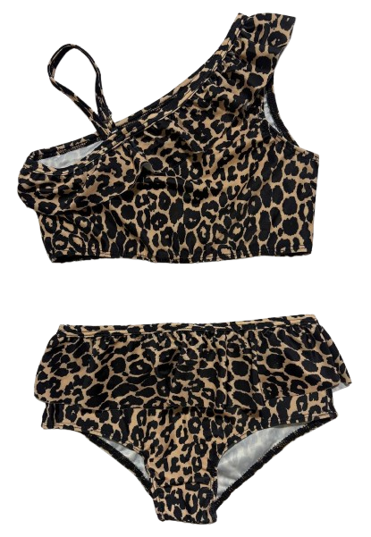 Купальник цельный для девочки Леопард 7-8 лет 130 см (1726)