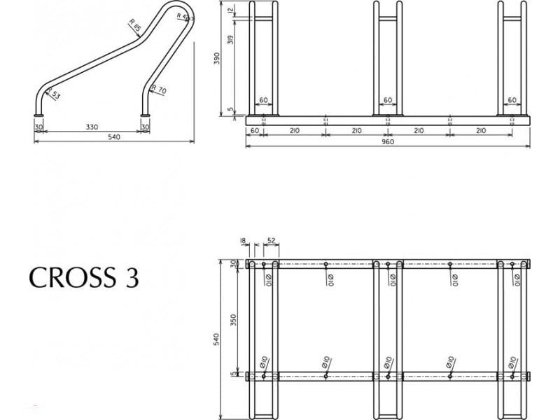 Велопарковка для 3-х велосипедів Krosstech Cross-3 (crs3) - фото 3