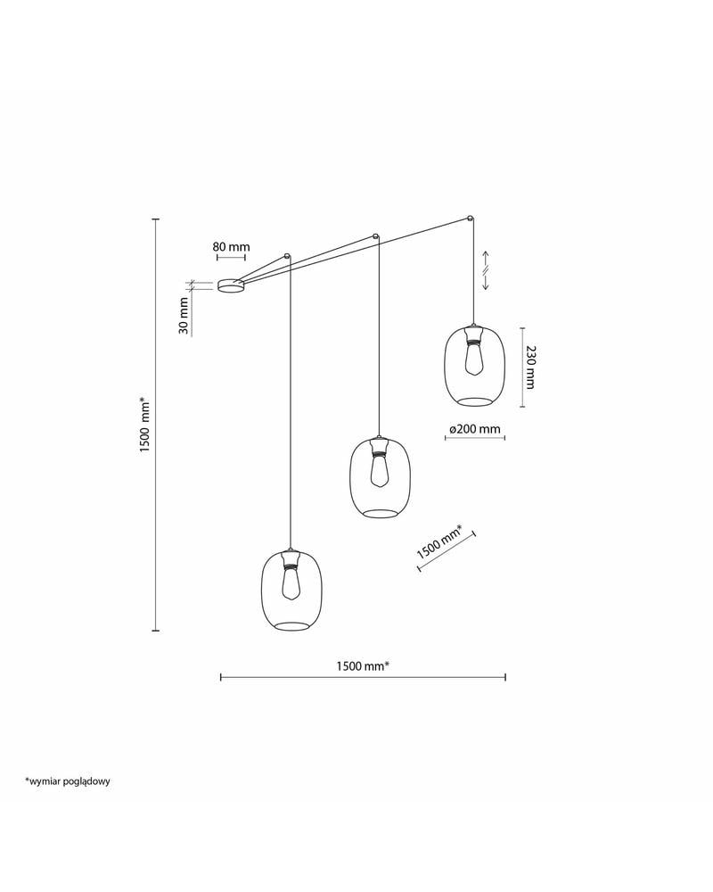 Світильник підвісний TK Lighting 5972 Elio E27 3x15W IP20 Bk (17748204) - фото 4