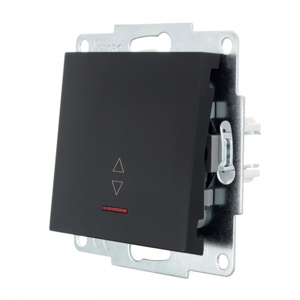 Выключатель одноклавишный проходной Lezard Vesna 742-4288-114 з/п Черный (27550428)