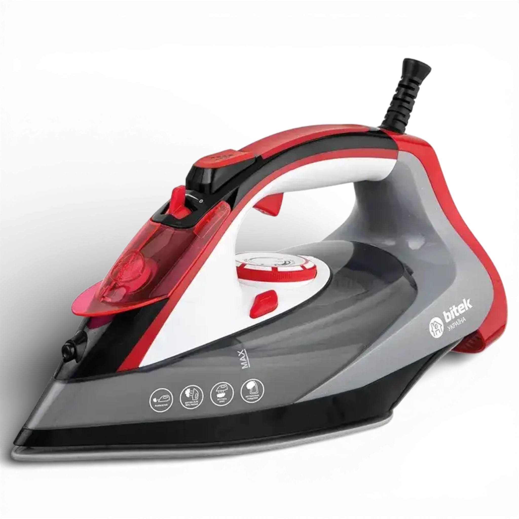 Утюг BITEK BT-1255Red с керамическим покрытием 2800 Вт