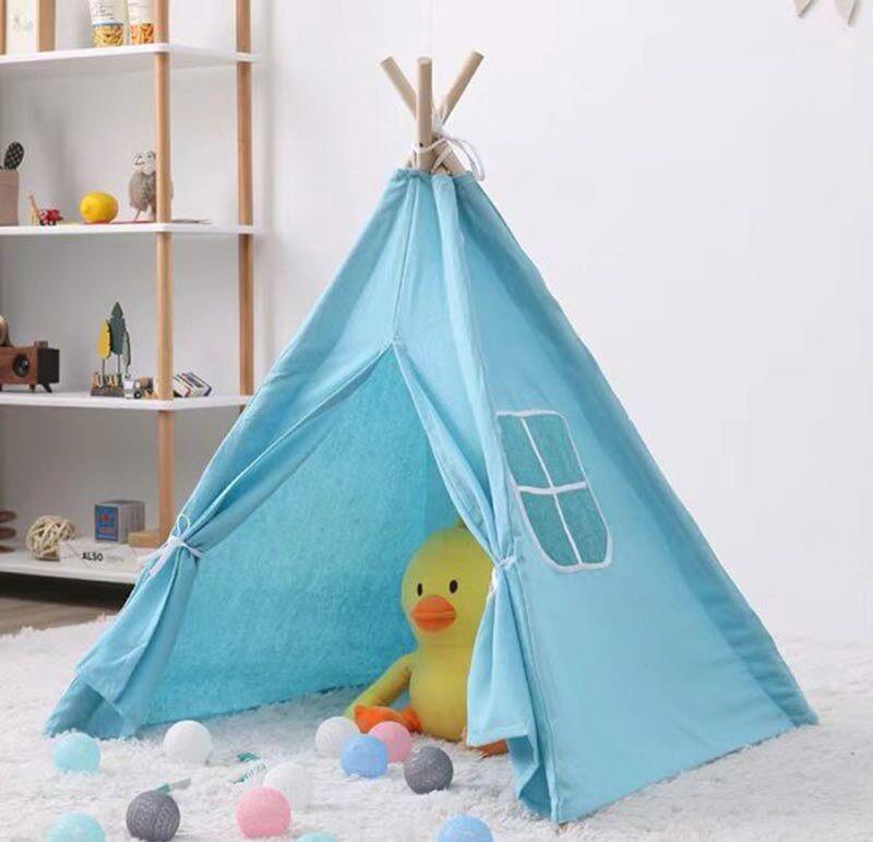Детская палатка игровая Вигвам-Дом 120х100х115 см Голубой (28443796)