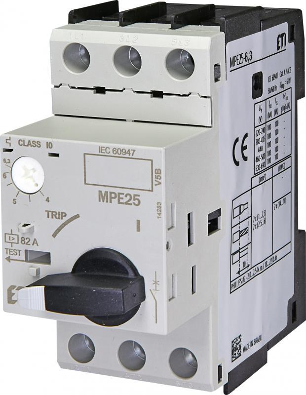 Автомат защиты двигателя ETI MPE25-6,3 4-6,3 A с поворотной ручкой (4648009)