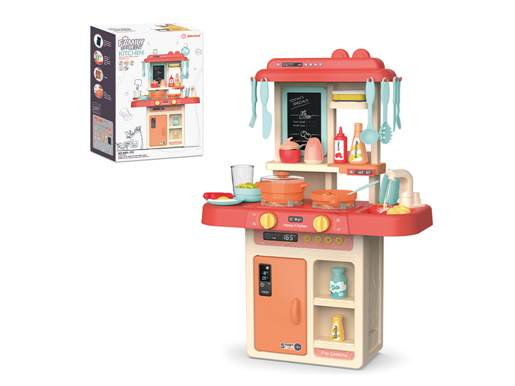 Детская кухня с эффектами воды и пара 889-170 36 предметов Кулинарная Мечта Розовый (2587919228)