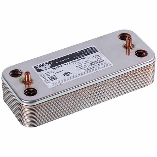 Теплообменник пластинчатый ГВС Zilmet 16 пластин для газового котла Ariston 17B1901644 (00000050666)