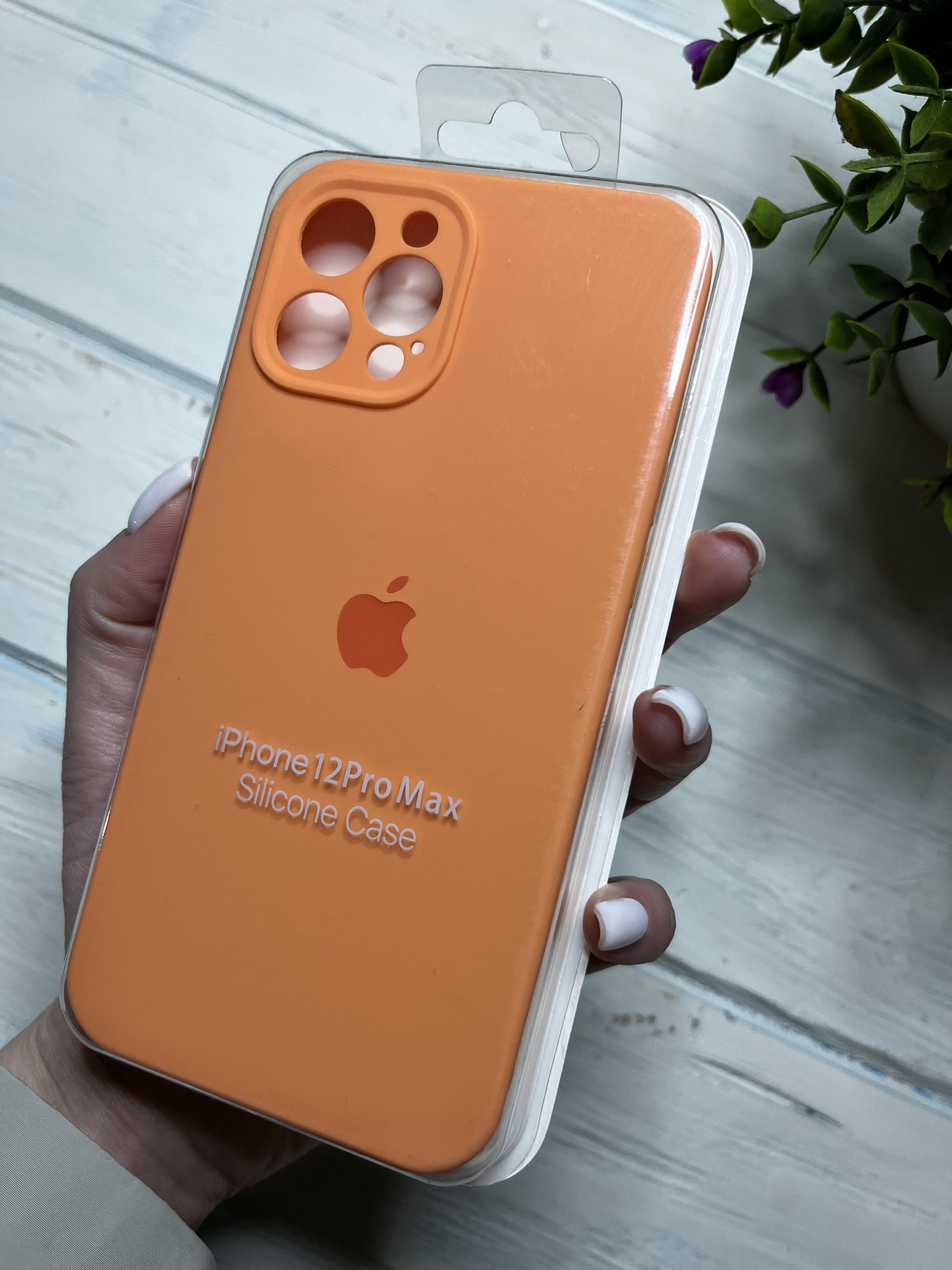 Чехол накладка на iPhone (Айфон) 12 Pro Max квадратные борта silicone case full camera Apple