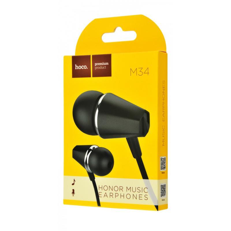 Наушники стерео Hoco M34 Honor Music с микрофоном Черный (00000031030_2)