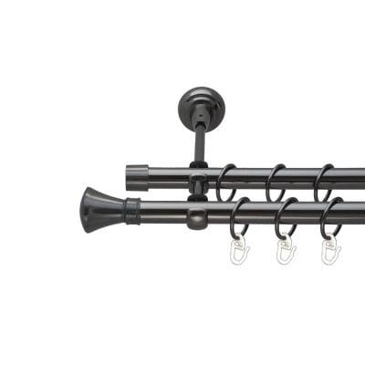 Карниз двохрядний металевий Orvit Люксор 19/19 мм 240 см Онікс (2618609042)