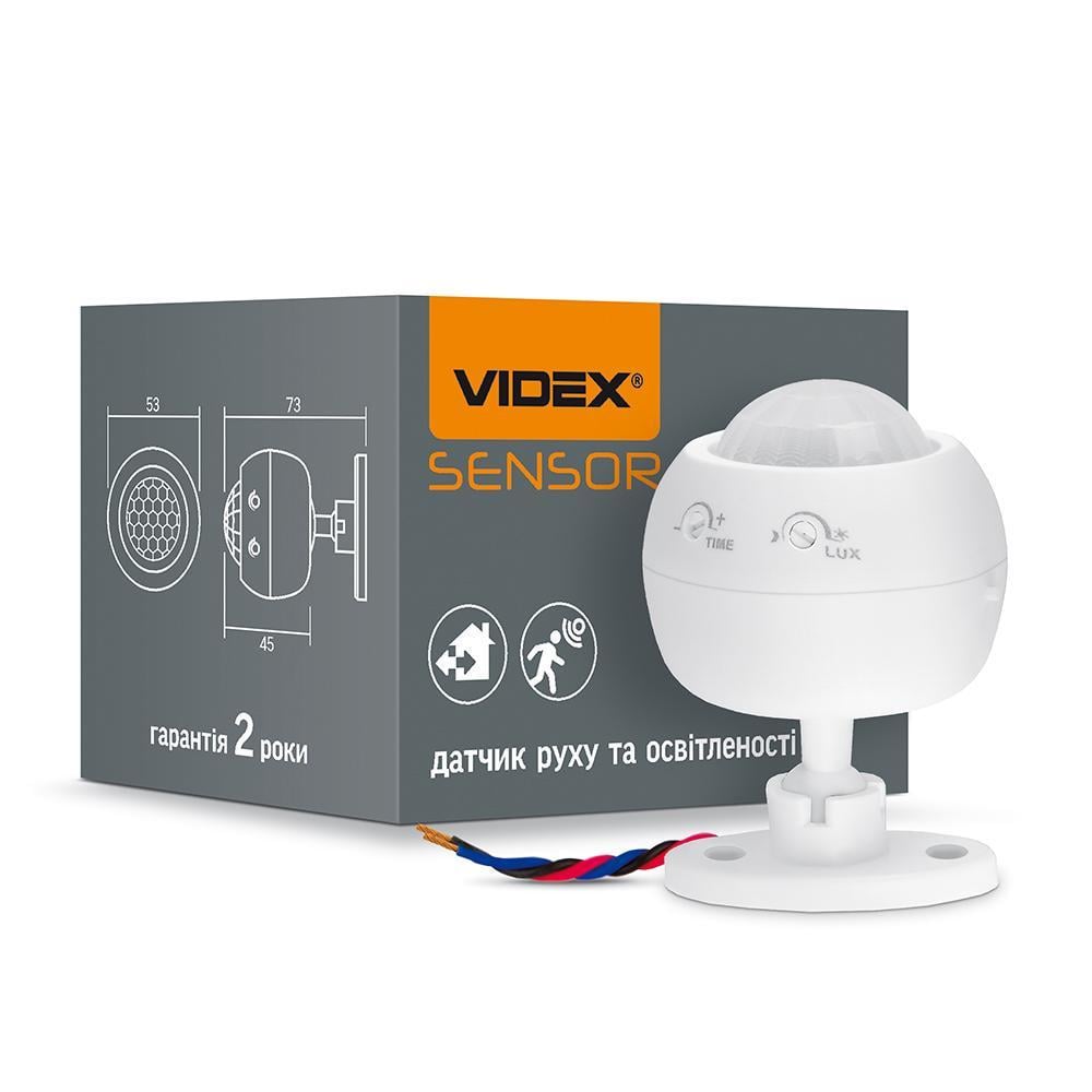 Датчик движения и освещенности Videx VL-SPS27W 1200 W инфракрасный круглый Белый