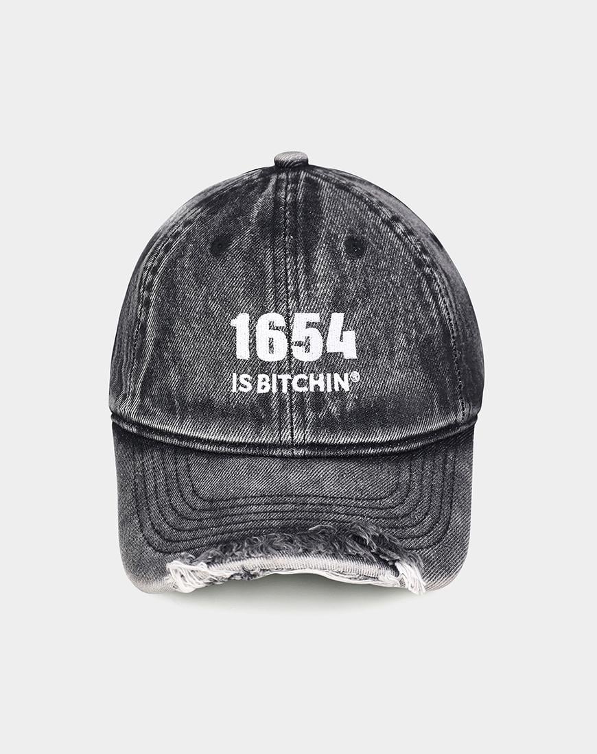 Кепка джинсова 1654 жіноча BITCHIN' чорна One size