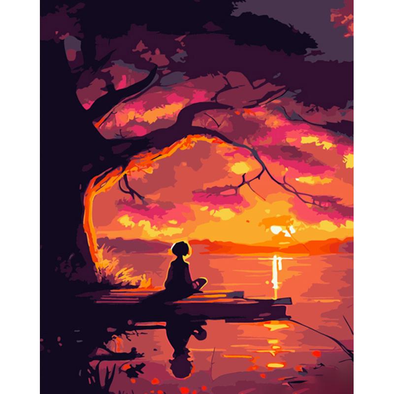 Картина по номерам Strateg Премиум На берегу реки 40х50 см (GS977)