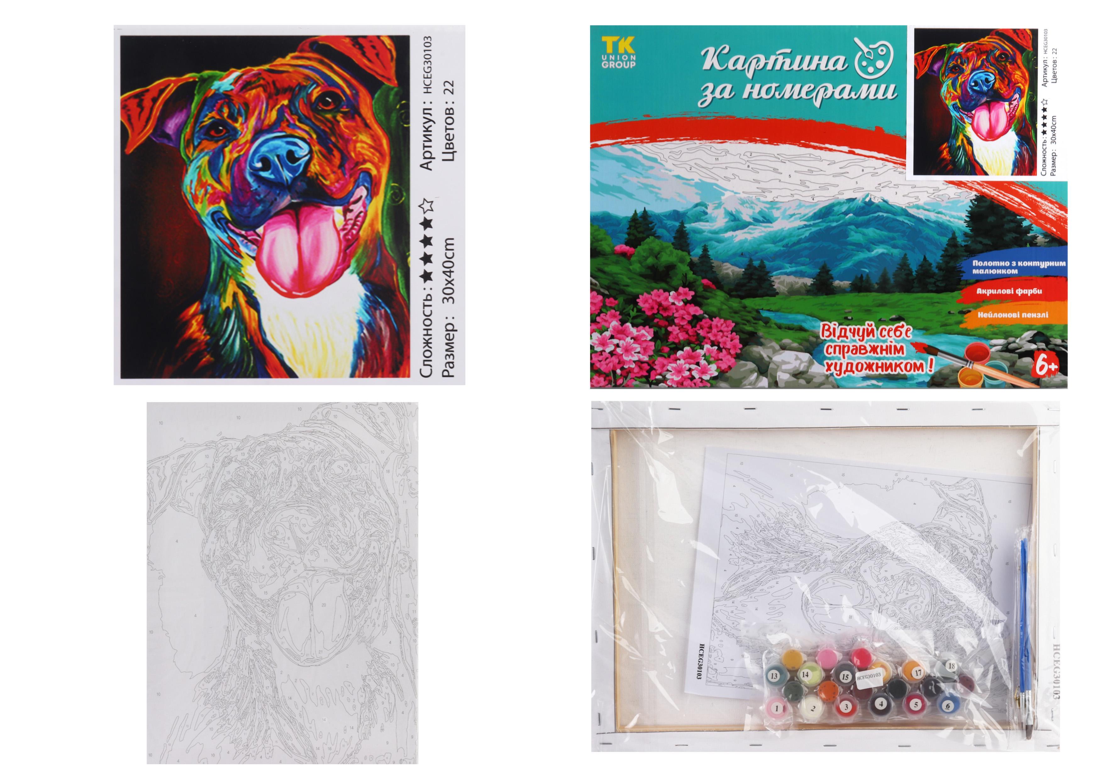 Картина за номерами TK Group Пес Попарт 30103 30x40 см (MTT-153829)