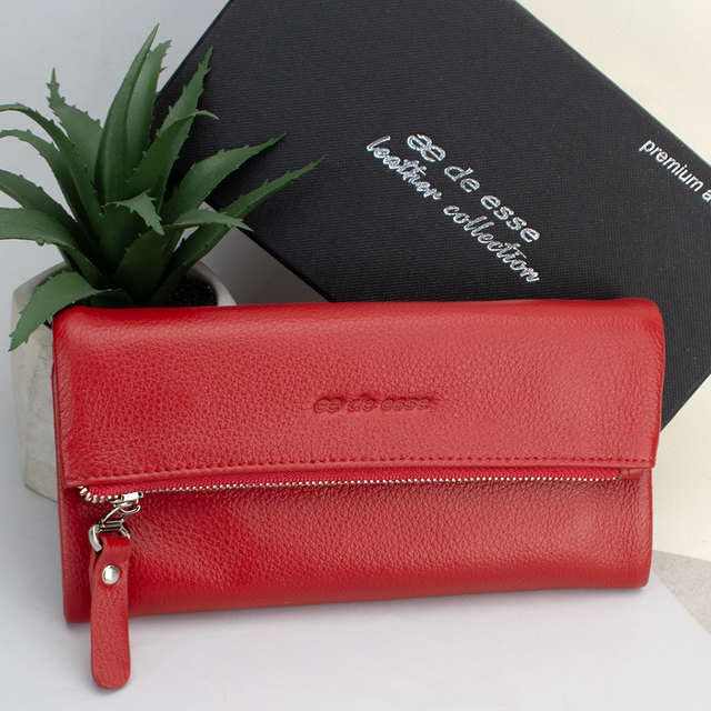Гаманець жіночий шкіряний De Esse LC14012X-GD02 великий Червоний (1973484448)
