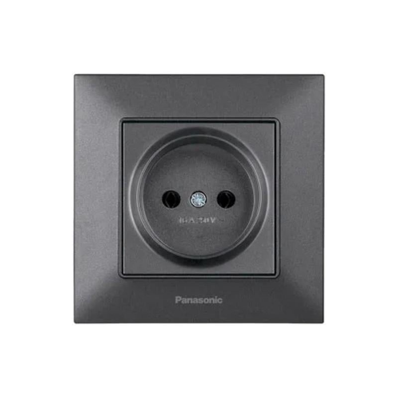Розетка без заземления Panasonic Arkedia Slim ABS Дымчатый (WNTC02012DG-UA1)