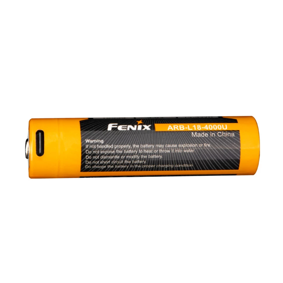 Аккумулятор Li-Ion Fenix ARB-L18-4000U 18650 4000 м А/ч 3,6V с USB-C зарядкой 7A разряд 500 циклов Оранжевый (621308) Аккумулятор Li-Ion Fenix ARB-L18-4000U 18650 4000 м А/ч 3,6V с USB-C зарядкой 7A разряд 500 циклов Оранжевый (621308)