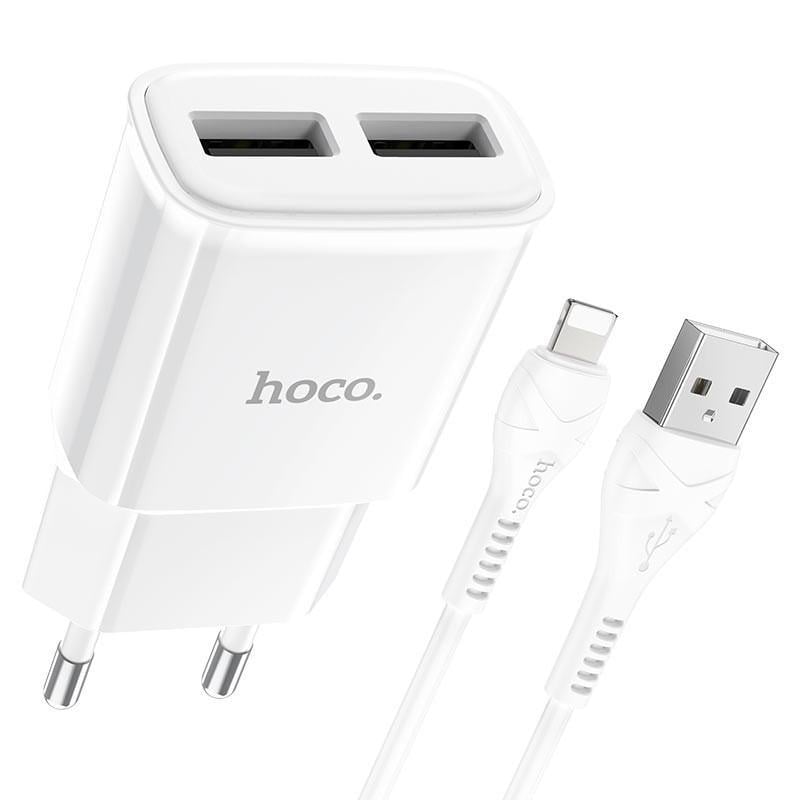 Зарядное устройство Hoco C88A 2USB + lightning 2,4 A (1689) Зарядное устройство Hoco C88A 2USB + lightning 2,4 A (1689)