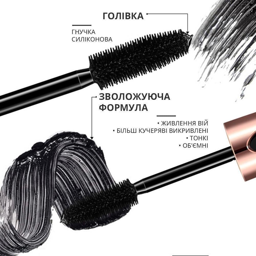 Туш для вій Vibely Xpress Control Mascara водостійка 13 мл Чорний (14454384) - фото 4