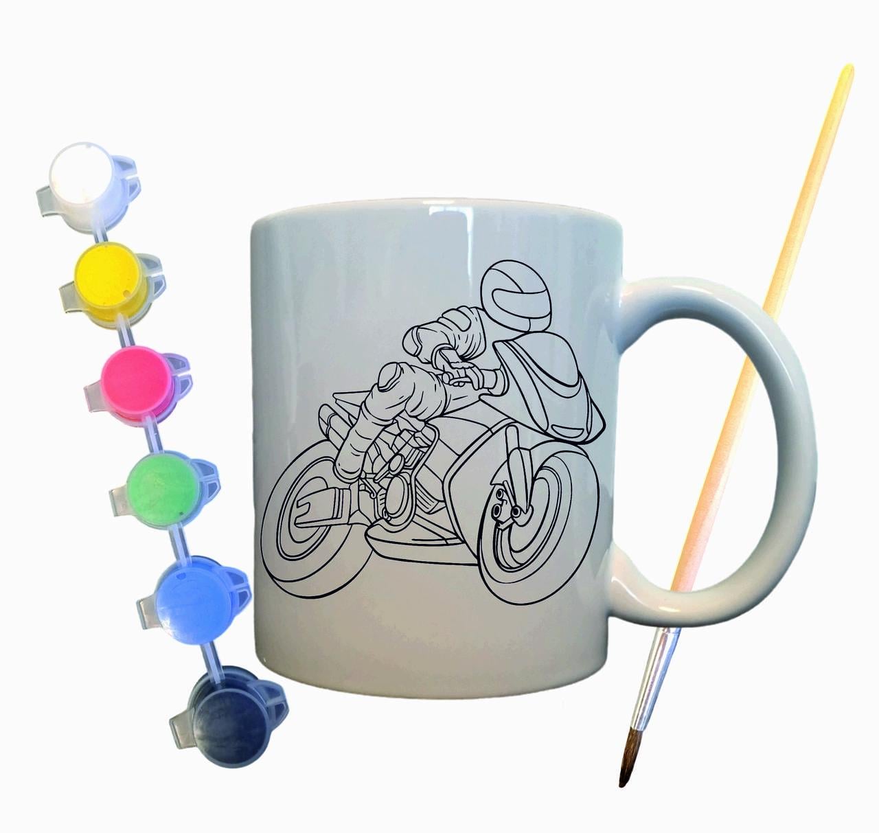 Набор для творчества кружка раскраска Мотоцикл 330 мл Белый (КР0025) Набор для творчества кружка раскраска Мотоцикл 330 мл Белый (КР0025)