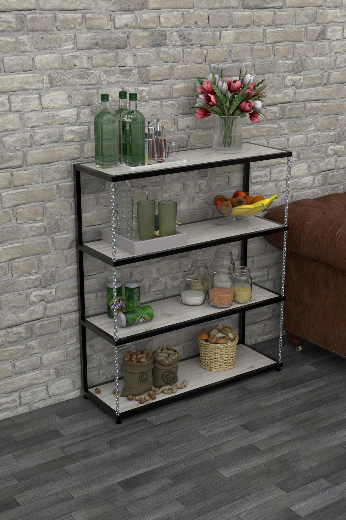 Стеллаж EcoLoft Novelle DSP-1153 в стиле лофт Дуб Кортона (24365424)