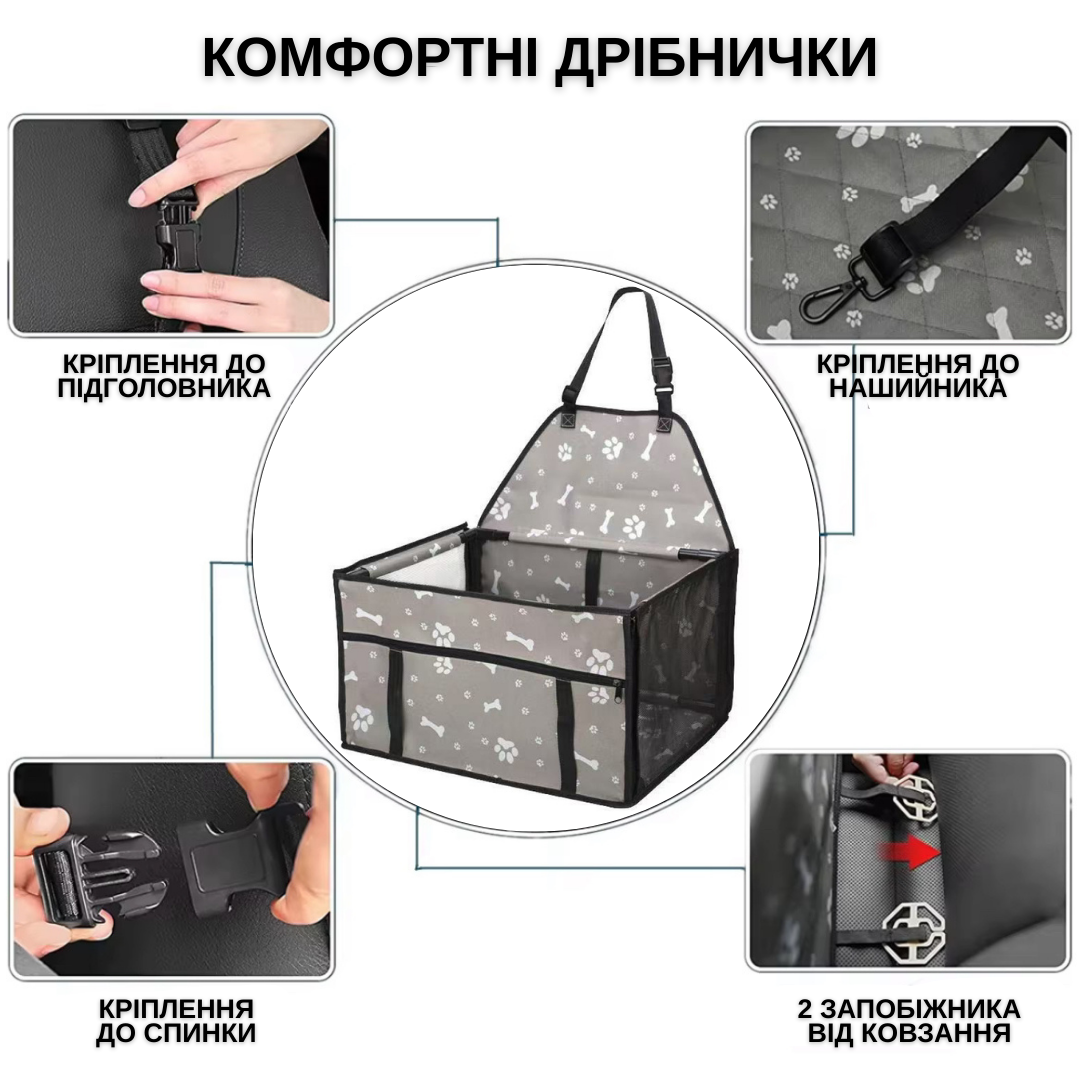 Автопереноска каркасна Zmaker на 12 трубок для дрібних і середніх порід собак в машину 48х39х27 см Чорний - фото 4 Автопереноска каркасна Zmaker на 12 трубок для дрібних і середніх порід собак в машину 48х39х27 см Чорний - фото 4