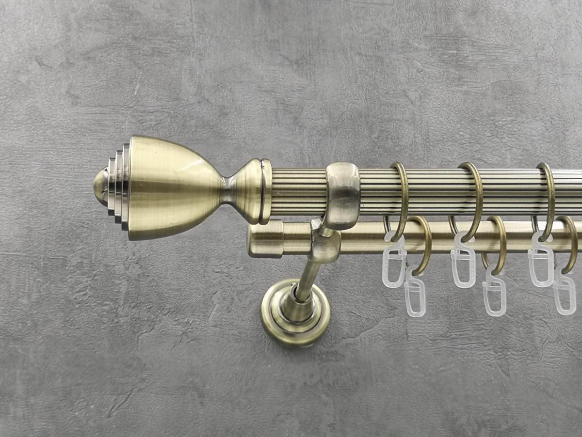 Карниз Quadrum Палацио рифленая штанга двойной открытый 25/19 мм 320 см Антик (262047951)