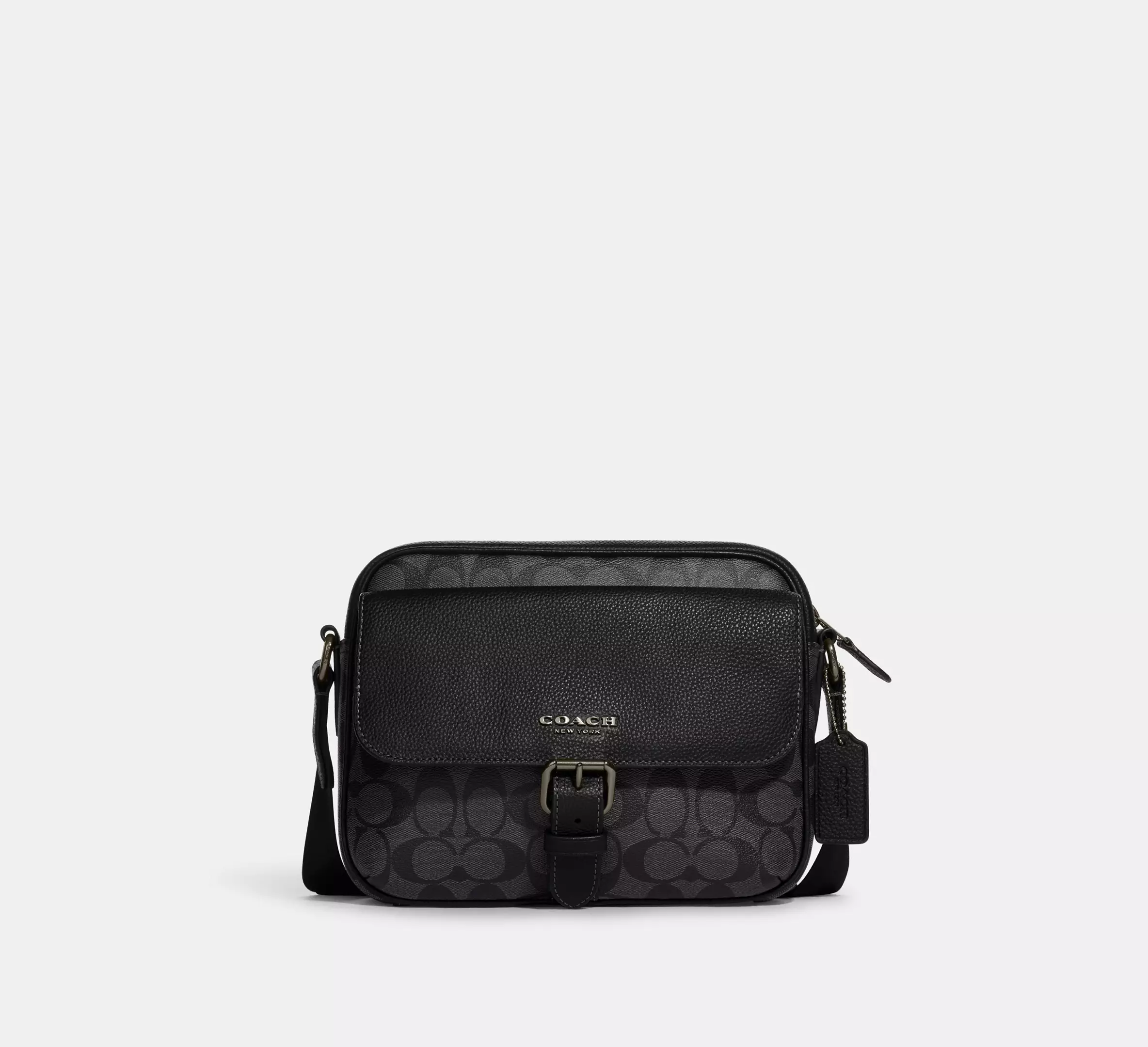 Сумка Coach Hudson Crossbody Bag In Signature Canvas Gunmetal/Charcoal/Black