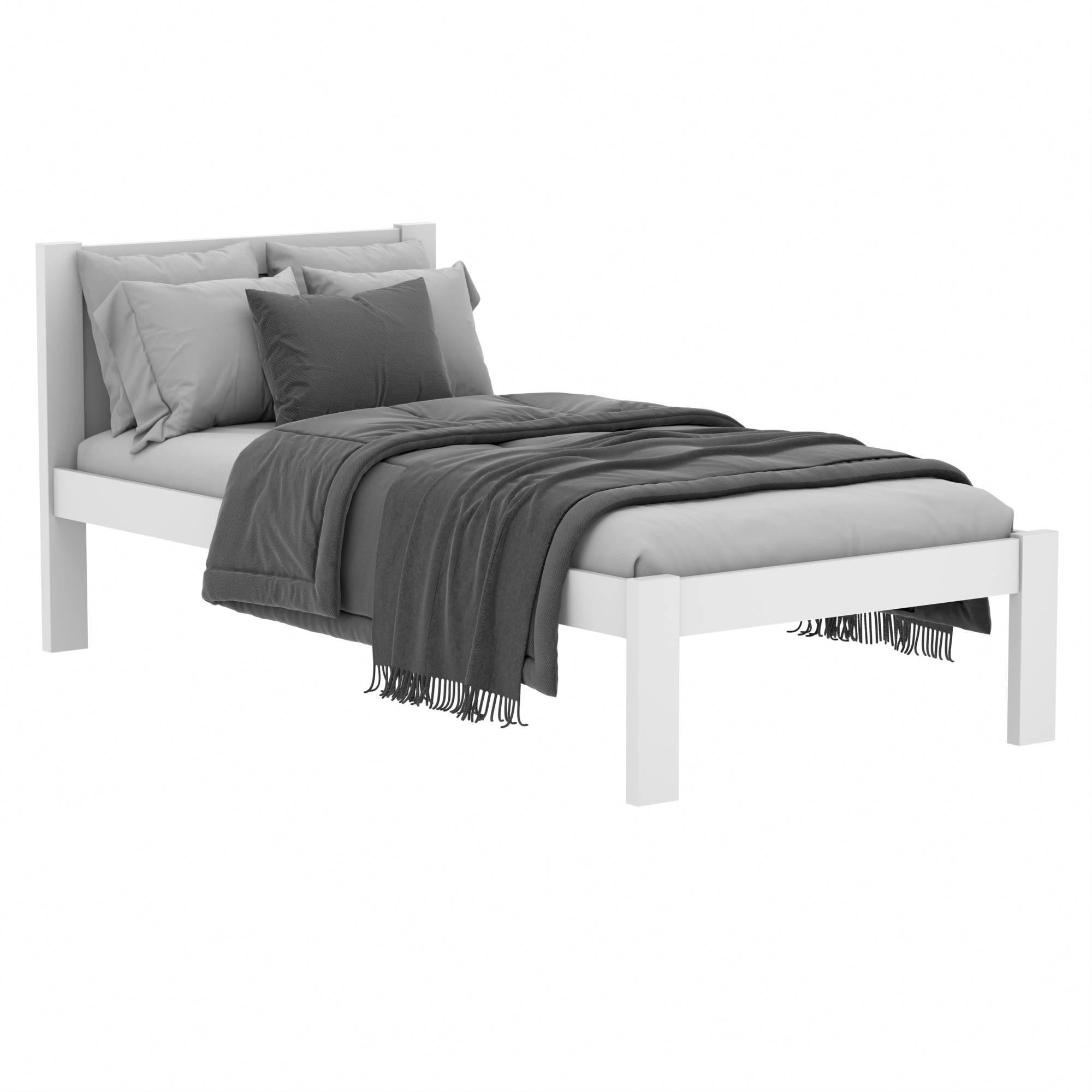 Кровать дерево Неаполь односпальная 90х190 Белый Кровать дерево Неаполь односпальная 90х190 Белый