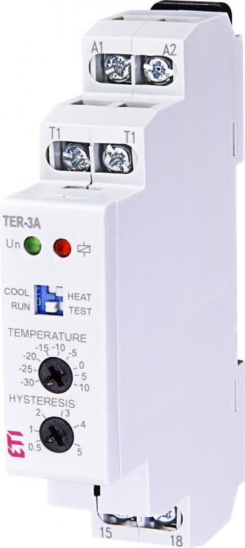 Реле контроля температуры ETI TER-3А 16А 240В от -30 до +10°C (2471801)