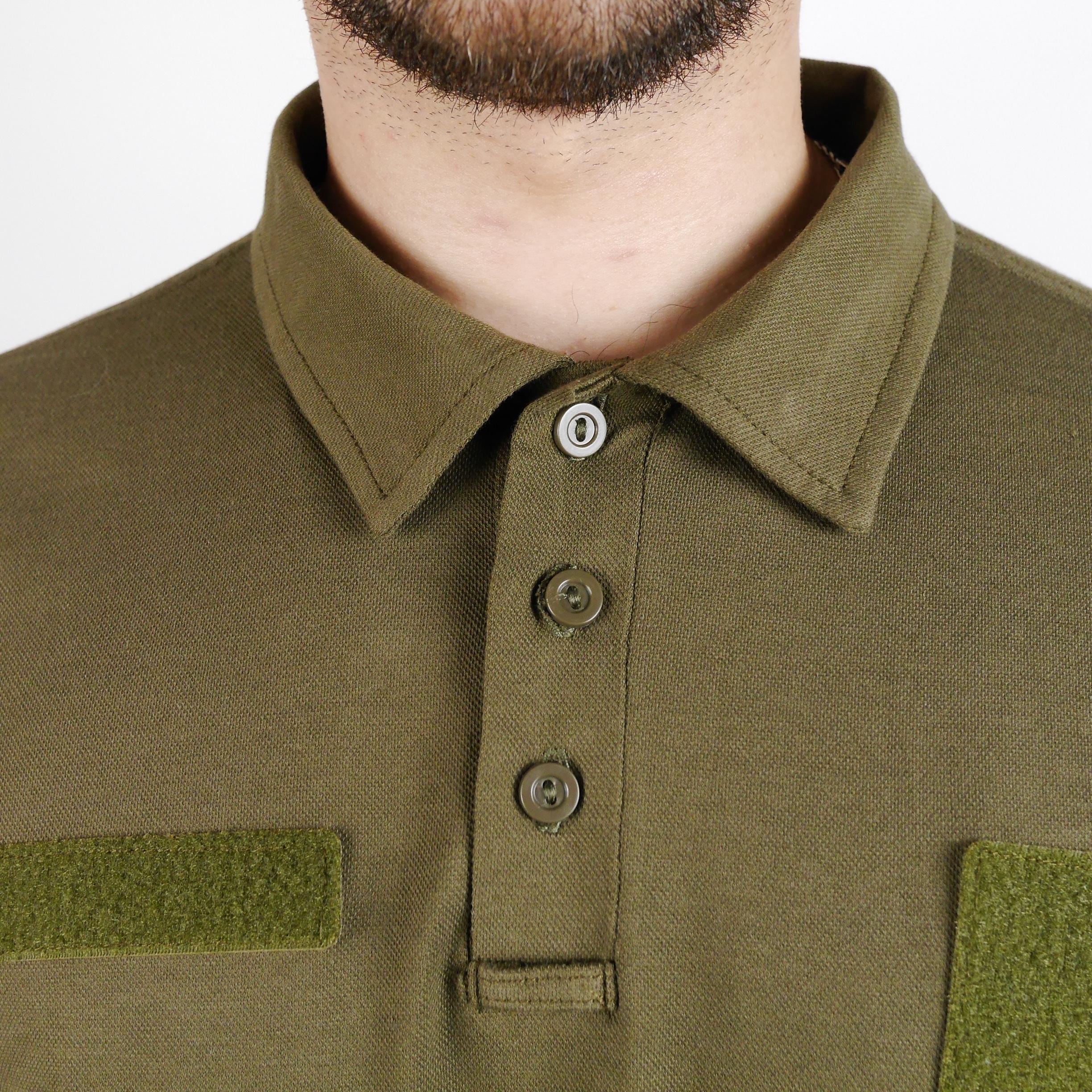 Поло военное с липучками Лакоста M Хаки (1114-M) - фото 7 Поло военное с липучками Лакоста M Хаки (1114-M) - фото 7