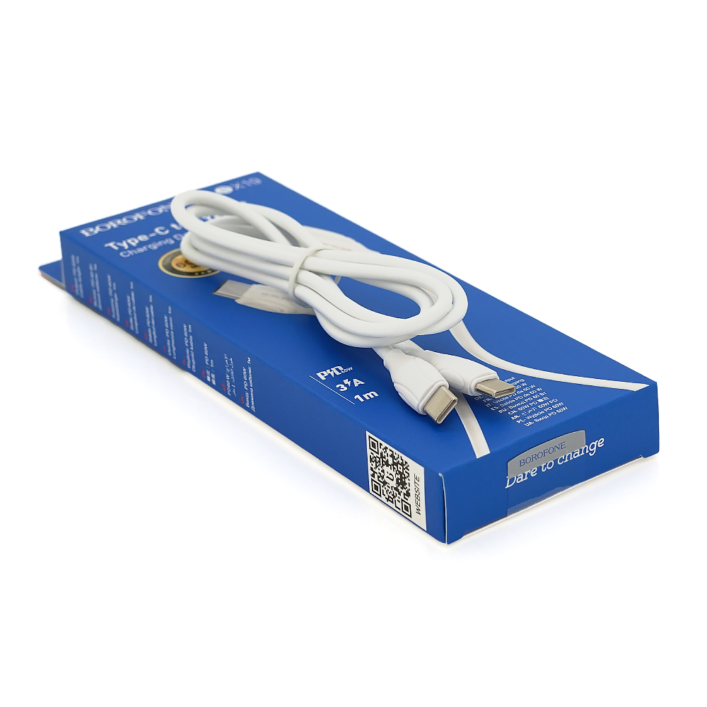 Кабель Borofone BX19 Type-C 3A Type-C 1 м Белый (30820)