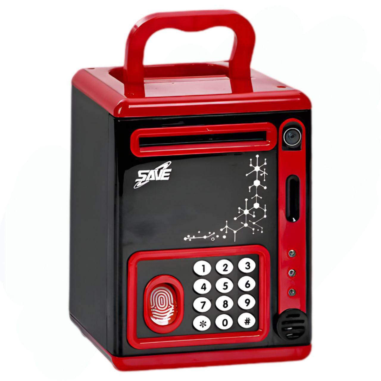 Копилка-сейф детская MK 5408 с кодом/подсветкой/звуками животных и английской озвучкой 19 см Красный (27000022)