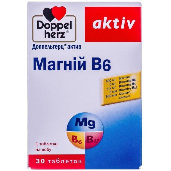 Микроэлемент Магний Doppelherz Aktiv Magnesium В6 30 Tabs (DOP-52473)