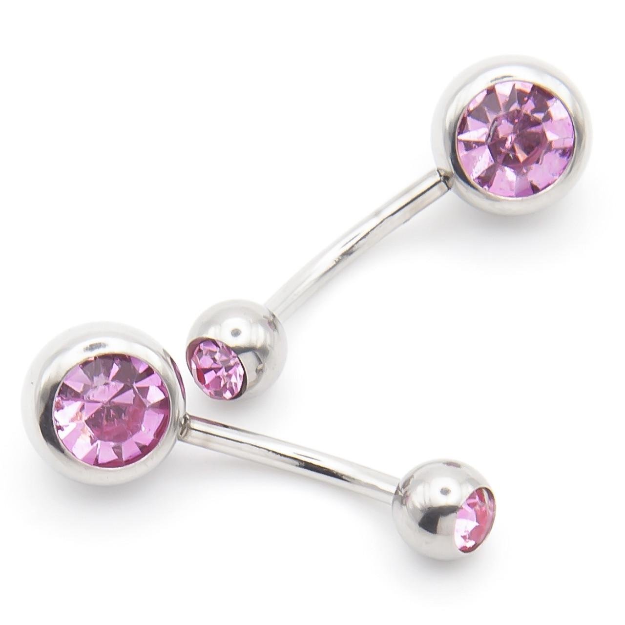 Серьга для пирсинга Банан стразы из нержавеющей стали 12х5/8х1,5 мм 1 шт. Розовый светлый(ПС0508б09) Серьга для пирсинга Банан стразы из нержавеющей стали 12х5/8х1,5 мм 1 шт. Розовый светлый(ПС0508б09)