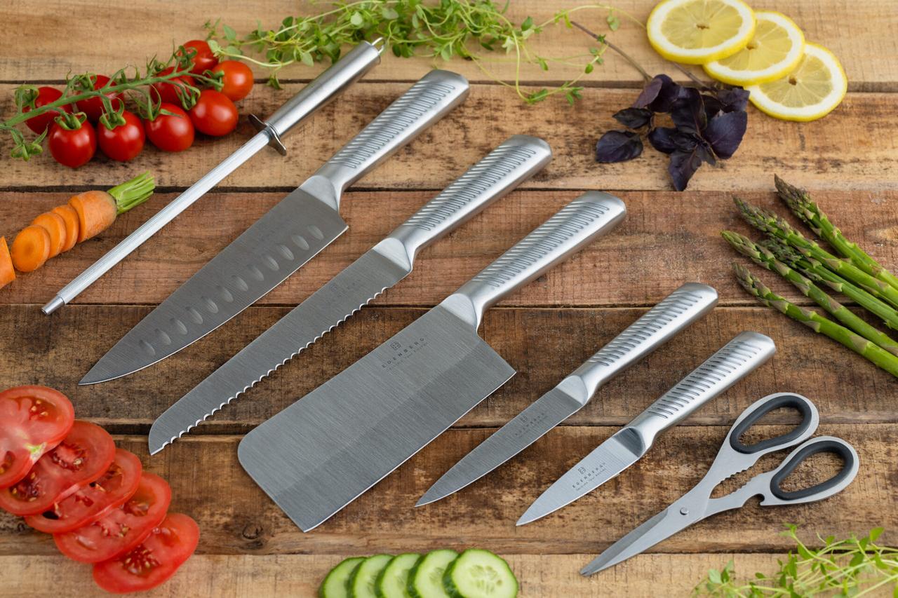 Набір ножів Edenberg 8 пр. з нержавіючої сталі на підставці що обертається (EB-915) - фото 5