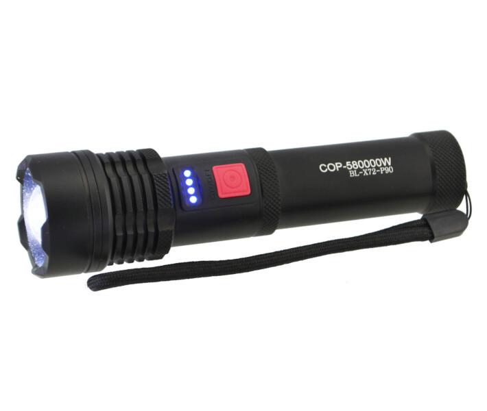 Фонарик ручной COP BL-X72-P90 аккумуляторный zoom 5 режимов
