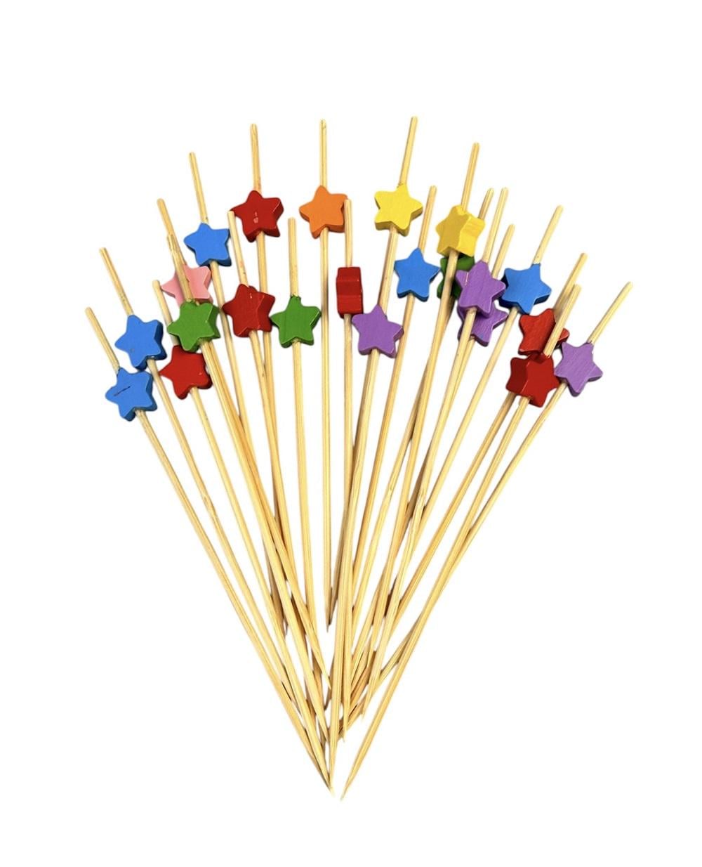 Набор шпажек бамбуковых One Chef с цветными звездами 120 мм 100 шт. (33551160)