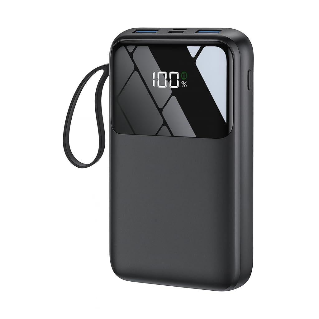 Зарядное устройство N18 портативное 15000 мАч со встроенным кабелем