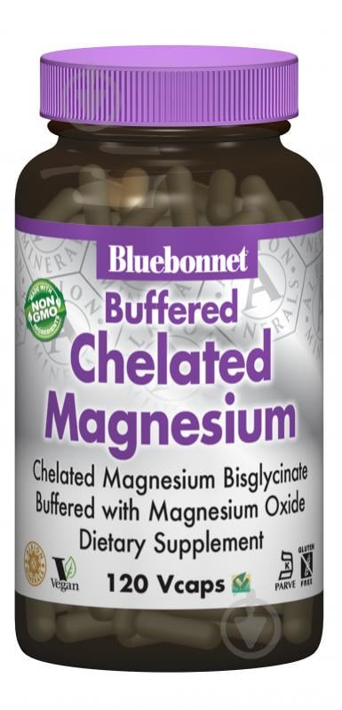 Хелатный Буферный Магний 200мг, Albion, Bluebonnet Nutrition, 120 гелевых капсул