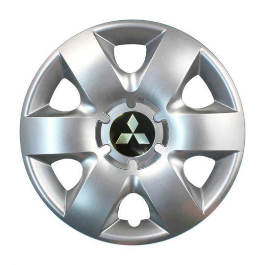 Автомобильные колпаки SKS 215 R14 с логотипом Mitsubishi 4 шт. Серебристый