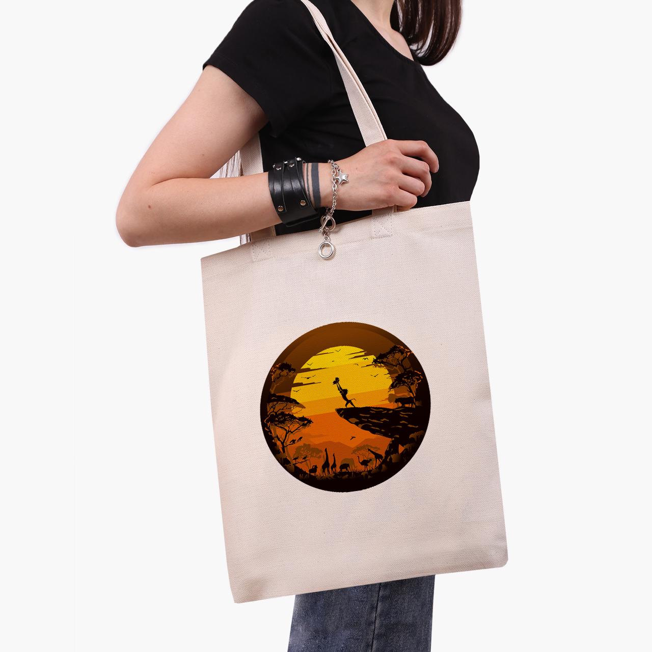 Эко сумка шоппер The Lion King 41x35 см Бежевий (9227-2012-WT)