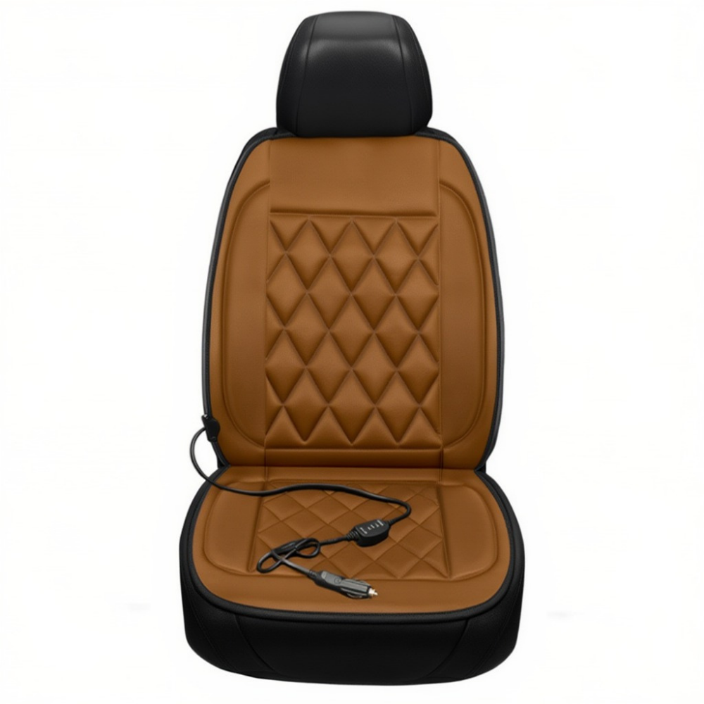 Накидки для автомобільного сидіння універсальні з підігрівом від прикурювача 12В 2 шт. Коричневий Накидки для автомобільного сидіння універсальні з підігрівом від прикурювача 12В 2 шт. Коричневий