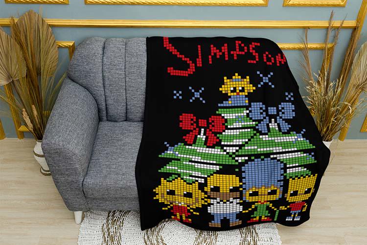 Плед плюшевый Funny Simpsons Christmas двухслойный 150х210 см (114468-3)