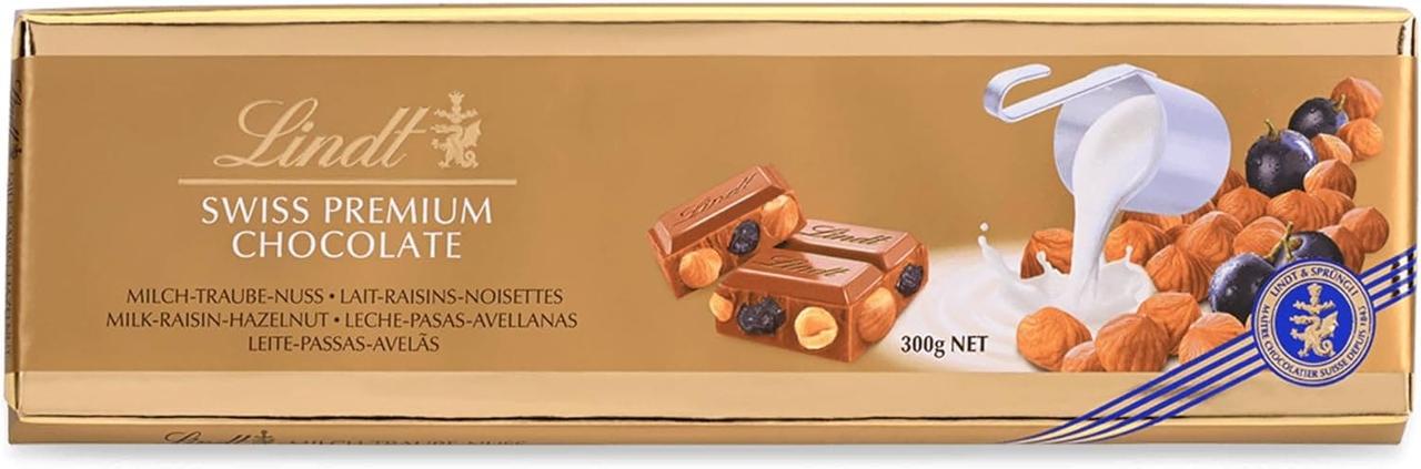 Шоколад Lindt Hazelnut and Raisin Gold Milk Chocolate 300 г (2852141139)